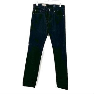 AG Adriano Goldschmied black corduroy pants trousers size 30 slim straight